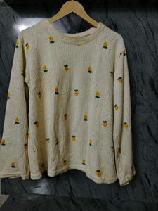 Cute Embroidered Long Sleeve Top