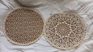 set of 3 jute round table placemats