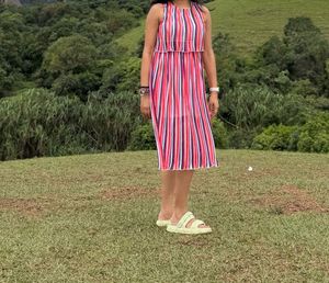 Striped Sleeveless Midi Dress