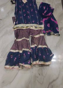 Elegant Navy Blue Kurta Set with Dupatta