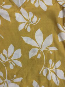 Yellow Floral V-Neck Kurta