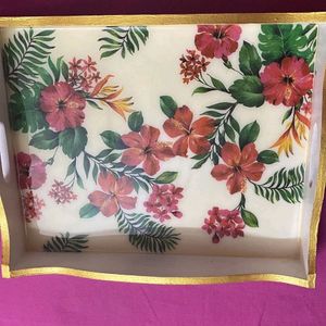 Beautiful Hand Made Decoupage And Resin  Art Tray