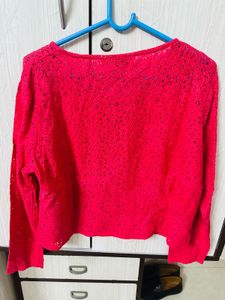 Stylish Pink Knit Cardigan