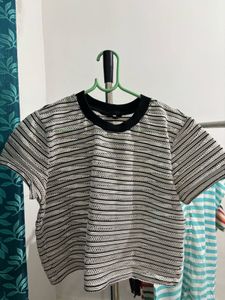 Chic Striped Mesh Top