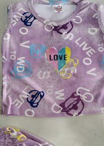 Cute Purple Love Pajama Set