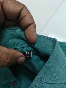 Men's Green Dotted Casual Shirt