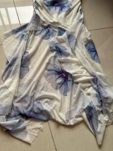 Floral Strapless Ruched Dress