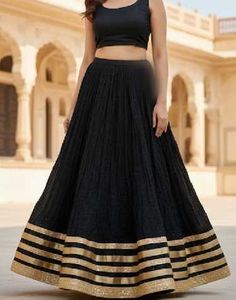 Elegant Black Ethnic Skirt