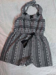 Boho Black &amp; White Patterned Romper