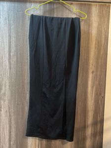 Black long Pencil Skirt with Slit