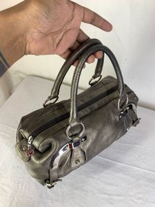 Mila Schon Metallic Bronze Leather Shoulder bag