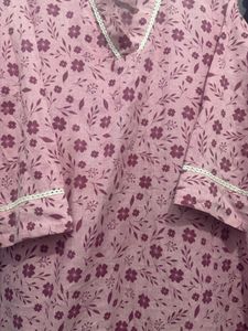 Pink Floral Kurta set