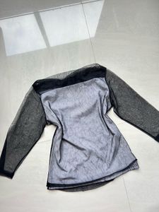 Sheer Black Long Sleeve Top