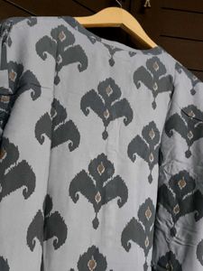 Utsa Stylish Blue Viscose Printed Kurta