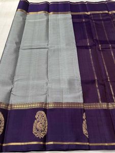 Elegant Grey &amp; Purple Saree