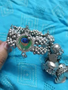 Oxidized Silver Bracelet with Ghungroo
