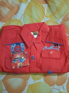 Stylish Red Shirt and Blue Pant Set