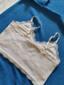 primark Cream Lace Trim Camisole Top