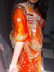 bridal rajputi poshak with one necklace