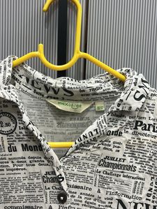 Newspaper Print Button-Up Shirt