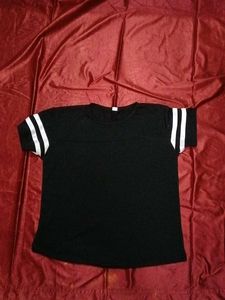Black T-Shirt with White Stripes