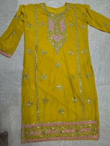 Vibrant Yellow Embroidered Kurta Set
