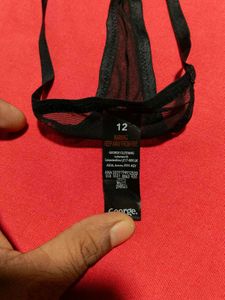George Black Lace Thong Brief