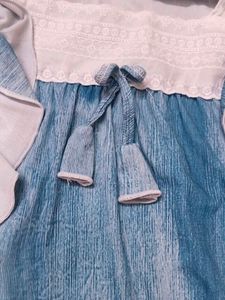 korea Blue Tie-Dye night dress