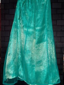 Emerald Green Embroidered Lehenga Skirt