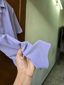Elegant Lavender Striped Blouse