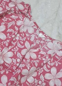 Pink Floral Print Kurta