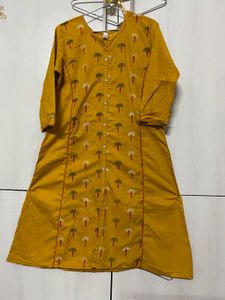 Yellow Embroidered Kurta