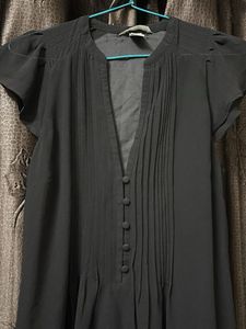 Elegant Black Chiffon Dress