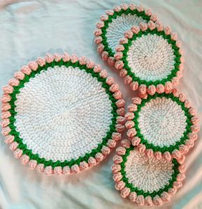 Handmade Crochet Coasters Set