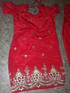 silk red shlwar suit &amp;dupttta