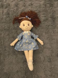 Cute Blue Floral Print Rag Doll