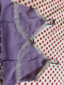 H&amp;M Lilac Lace Trim Cami Top