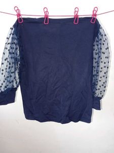 Cute Navy Blue Crop Top