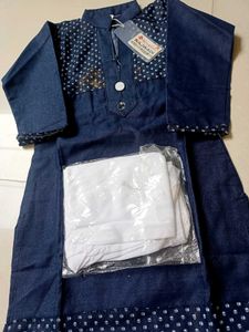 new ..Blue Kurta Set with White Leggings