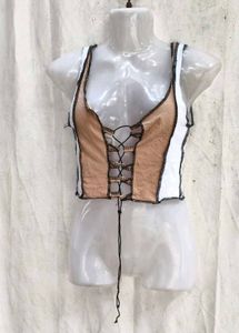 42209. Lace-Up Crop Top