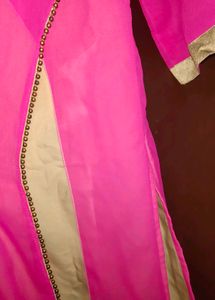 Pink Embellished Kurta Wth Plazo Dupata Set