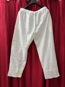 Elegant White Cotton Pants