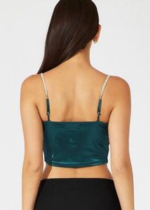 Size XSto S Emerald Green Satin Corset Top