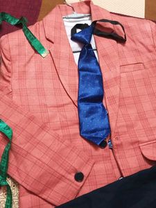 Men's Coral Checked Waistcoat