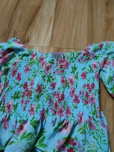 Cute Smocked Floral Crop Top