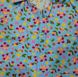 Blue Floral Print Shirt
