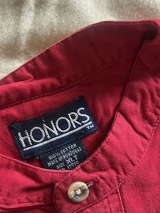 HONORS Men's Red Cotton Shirt