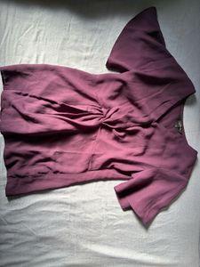 Elegant Purple V-Neck Twist Top