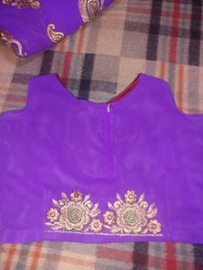 saree elegant lavender party wear heavy