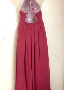 Burgundy Halter Maxi Dress